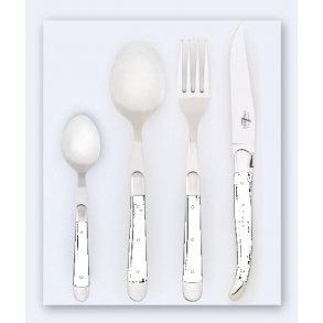 Bestik i hvidt ben / Laguiole